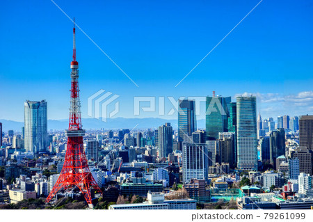 Tokyo 2020 scenery HDR observatory observatory bird's-eye view distant view daytime clear blue sky Tokyo 2020 scenery HDR observatory observatory bird's-eye view distant view daytime clear blue sky 79261099