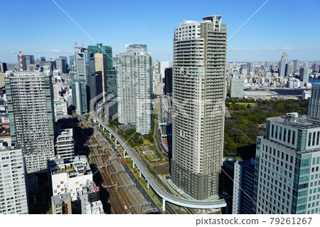 Tokyo 2020 scenery, observatory, bird's-eye view, distant view, daytime, clear blue sky Tokyo 2020 scenery, observatory, bird's-eye view, distant view, daytime, clear blue sky 79261267
