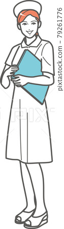 Smile nurse with file whole body Smile nurse with file whole body 79261776
