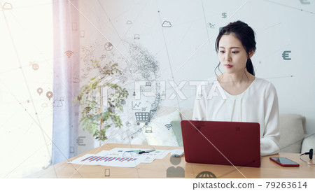 商業和技術遠程辦公遠程工作 商業和技術遠程辦公遠程工作 79263614