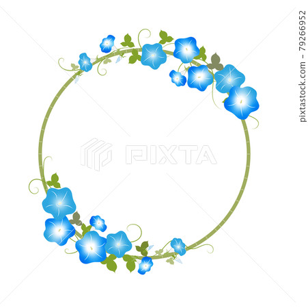 Morning glory flower wreath_blue Morning glory flower wreath_blue 79266952