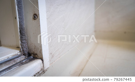 浴室裡有污垢。黴菌和水漬。	 79267445