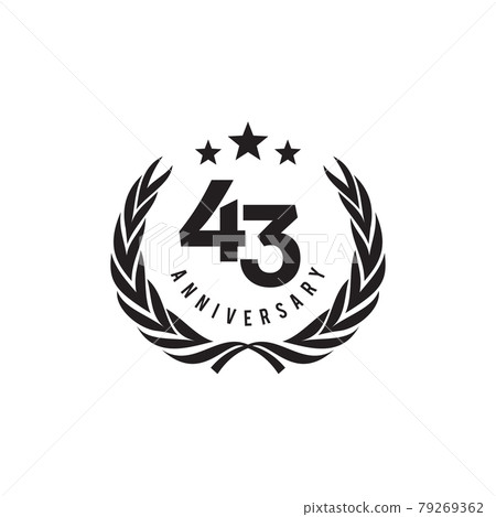 43th year anniversary logo design template 79269362