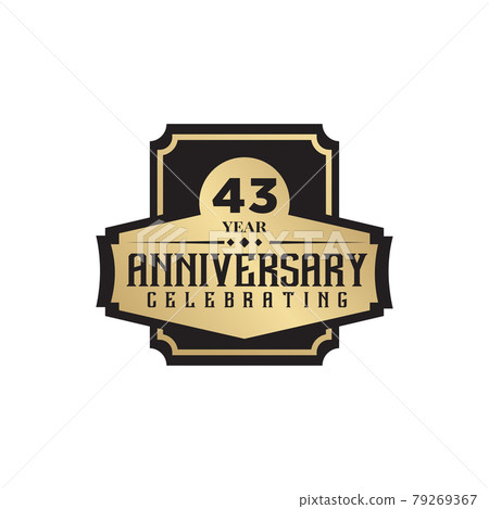 43th year anniversary logo design template 79269367