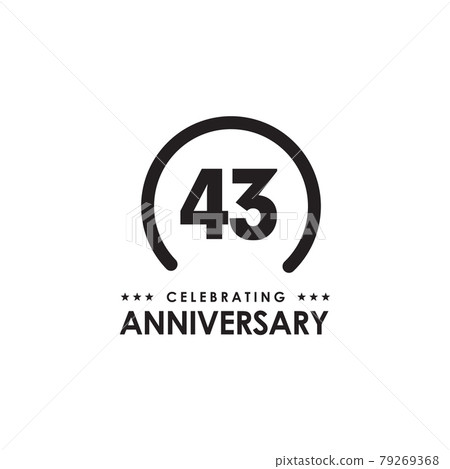 43th year anniversary logo design template 79269368