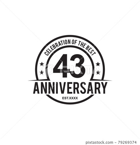 43th year anniversary logo design template 79269374