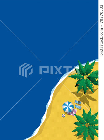 從上面看到的大海和沙灘 矢量插圖垂直 79270332