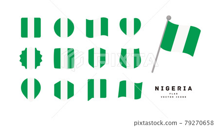Nigerian flag icon set vector illustration of various shapes 79270658
