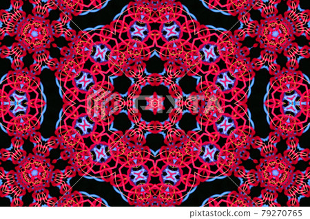 Abstract pattern of colorful threads on a black background 79270765