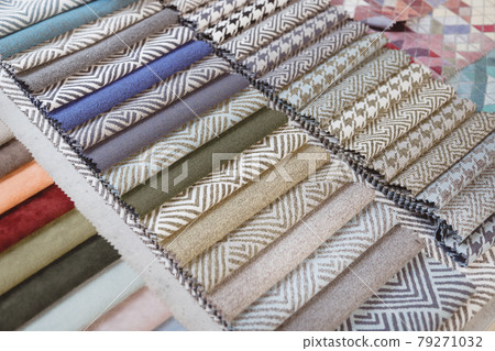 Colorful upholstery samples in the shop Colorful upholstery samples in the shop 79271032