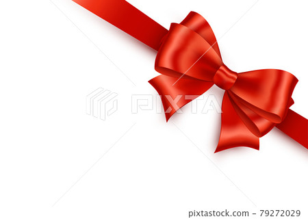 Shiny color satin ribbon on white background 79272029