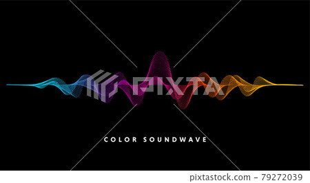 Vector background with color abstract wave dots 79272039