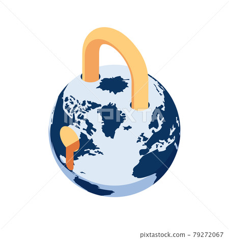 Isometric World with Lock and Keyhole Isometric World with Lock and Keyhole 79272067