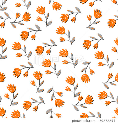 Seamless floral pattern based on traditional folk art ornaments. Colorful flowers on light background. Scandinavian style. Sweden nordic style. Vector illustration. Simple minimalistic pattern Seamless floral pattern based on traditional folk art ornaments. Colorful flowers on light background. Scandinavian style. Sweden nordic style. Vector illustration. Simple minimalistic pattern 79272251