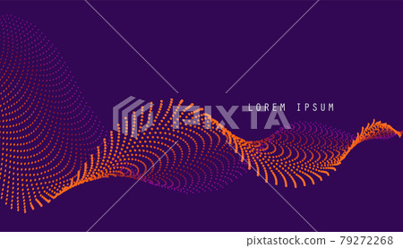 Vector background with color abstract wave dots 79272268