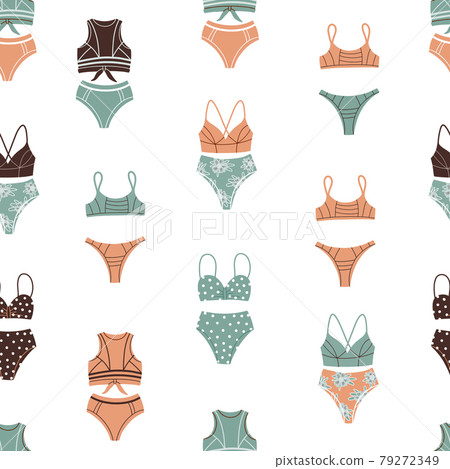 Seamless pattern of retro and modern swimsuits Seamless pattern of retro and modern swimsuits 79272349