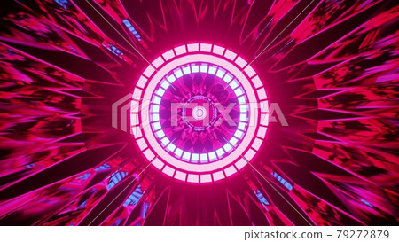4K UHD 3D illustration of bright geometric tunnel 4K UHD 3D illustration of bright geometric tunnel 79272879