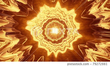 4K UHD 3D illustration of surreal golden ornament 79272881