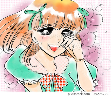 70's Shojo Manga Beautiful girl with a ribbon Youth song Inspiring tears 70's Shojo Manga Beautiful girl with a ribbon Youth song Inspiring tears 79273229