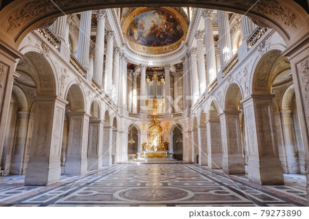 The beautiful view inside of the Royal Chapel of Versailles Palace, France. The beautiful view inside of the Royal Chapel of Versailles Palace, France. 79273890