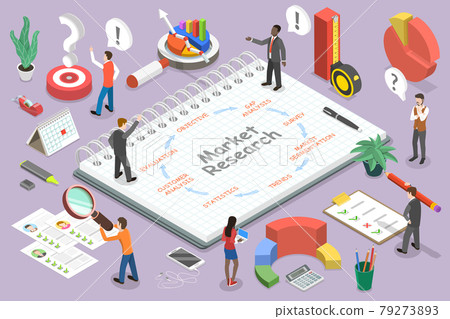 3D Isometric Flat Vector Conceptual Illustration of Market Research 79273893