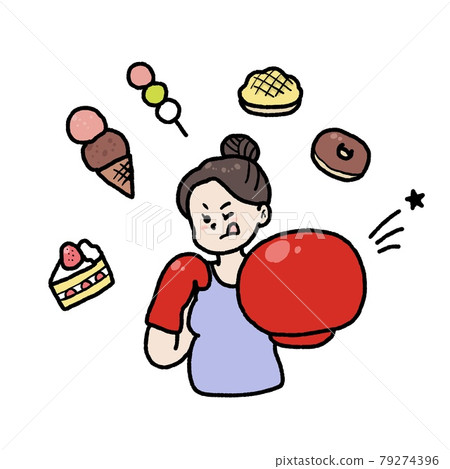 Illustration of a woman on a diet 79274396
