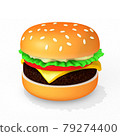Hamburger illustration on white background 79274400