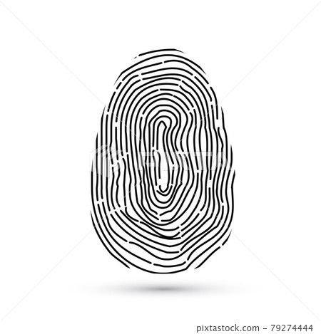 Fingerprint vector icon isolated on write with... - Stock Illustration ...