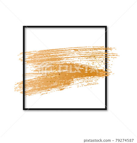 Strokes of Gold Acrylic Paint Isolated on White Stock Illustration