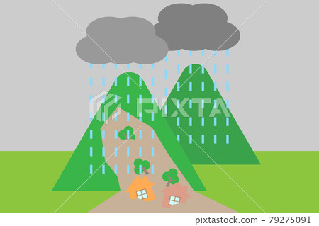 Sediment disaster landslide vector illustration Sediment disaster landslide vector illustration 79275091