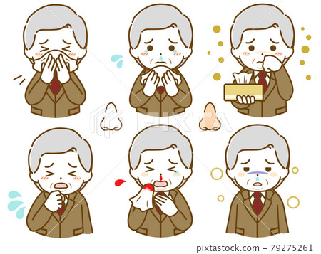Elderly man in a fat suit with an abnormal nose 79275261