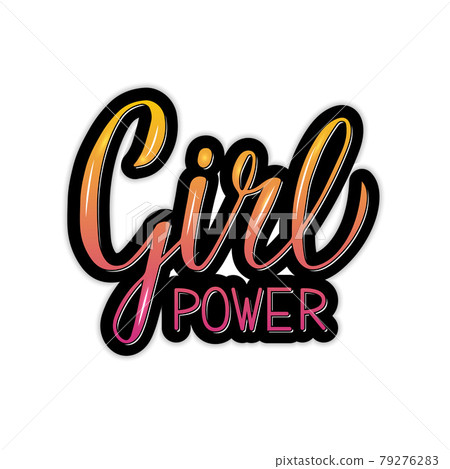 Girl Power Feminist slogan bright 3d lettering. Hand written inspirational quote. Feminism and women rights concept. Typography motivational poster. Girl Power Feminist slogan bright 3d lettering. Hand written inspirational quote. Feminism and women rights concept. Typography motivational poster. 79276283