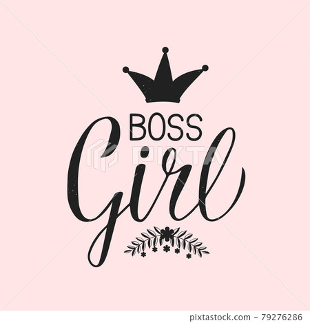 Girl Boss hand written inspirational quote. Feminist slogan calligraphy lettering with hand drawn floral elements. Feminism and business women concept. Motivational poster. Vector illustration. Girl Boss hand written inspirational quote. Feminist slogan calligraphy lettering with hand drawn floral elements. Feminism and business women concept. Motivational poster. Vector illustration. 79276286