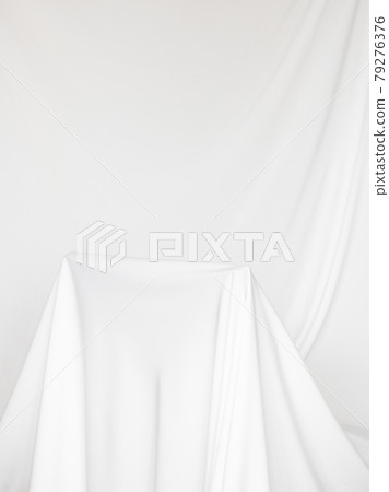 Smooth elegant white silk can use as wedding background . Drapery on the chair 79276376