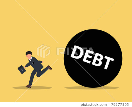 Person run away from debt. Concept business finance vector design. Person run away from debt. Concept business finance vector design. 79277305