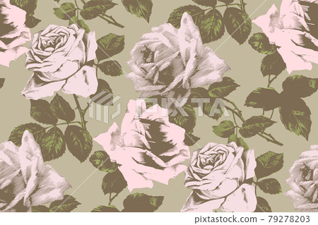 A seamless vintage pattern. Roses A seamless vintage pattern. Roses 79278203
