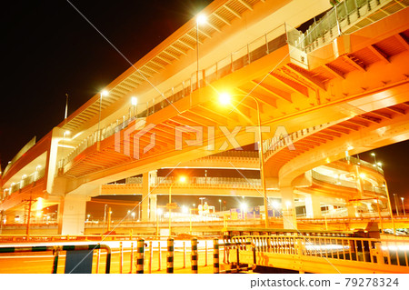 Near the Kohoku interchange on the highway at night Near the Kohoku interchange on the highway at night 79278324