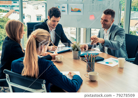 Business People in Group Meeting at Office Room. Business People in Group Meeting at Office Room. 79278509