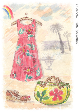 夏威夷連衣裙和配飾 79278523