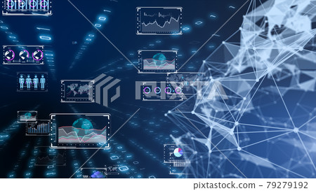 Digital sales, work from home, telework, digitization of large cities by IoT Image of background image 79279192