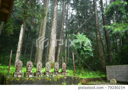 苔蘚寺旁邊地藏的遠景 苔蘚寺旁邊地藏的遠景 79280234