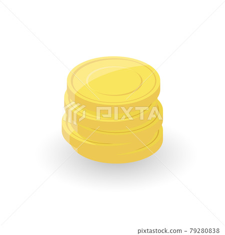 Gold Coin Stacks Vector on white background. - Stock Illustration ...