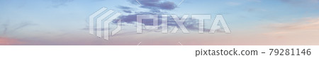 Beautiful Panoramic View of colorful cloudscape during dramatic sunset 79281146