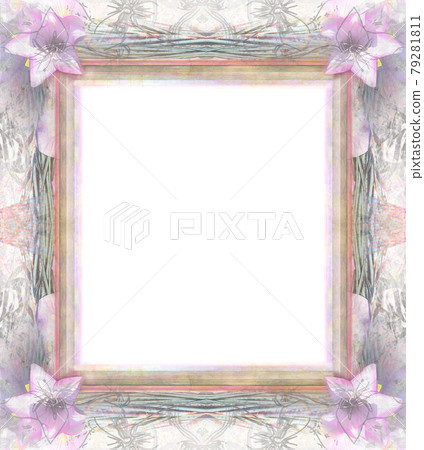 Vintage wooden Grunge Frame For Congratulation with beautiful pink flowers Vintage wooden Grunge Frame For Congratulation with beautiful pink flowers 79281811