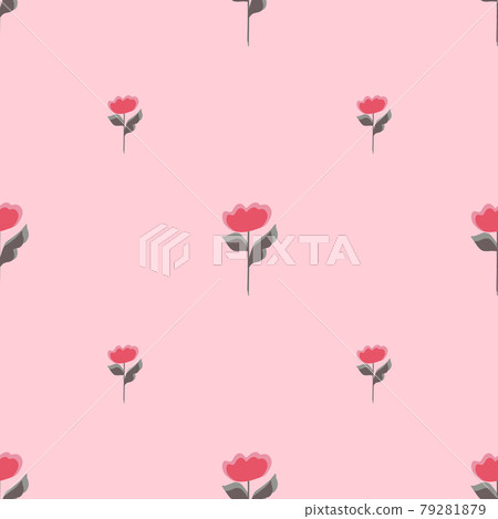 Cute floral seamless pattern with flowers pink... - Stock Illustration ...