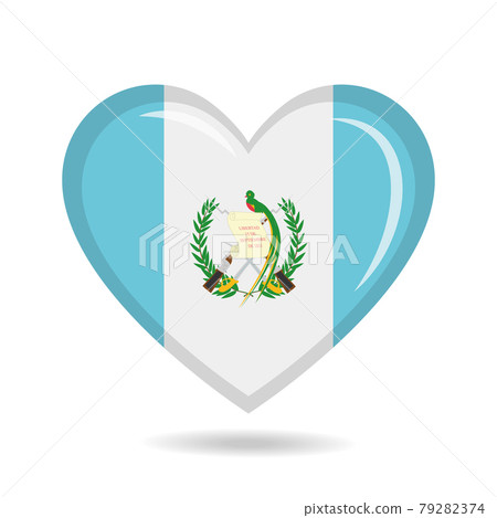 Guatemala national flag in heart shape vector illustration 79282374