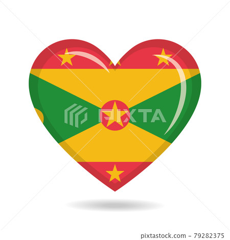 Grenada national flag in heart shape vector illustration Grenada national flag in heart shape vector illustration 79282375