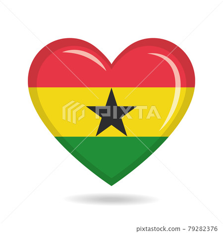 Ghana national flag in heart shape vector illustration Ghana national flag in heart shape vector illustration 79282376
