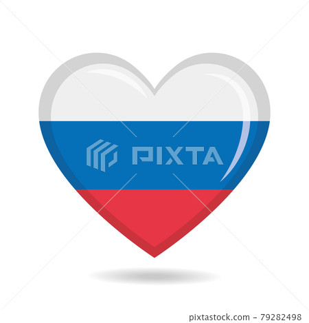 Russia national flag in heart shape vector illustration 79282498