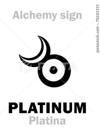 Alchemy Alphabet: PLATINA (Platinum < spanish: Platino "little silver"), also: Witgoud ("white gold"), rare noble precious silverish dense ductile metal, endowed hellish features. Ch.formula=[Pt].  79283355